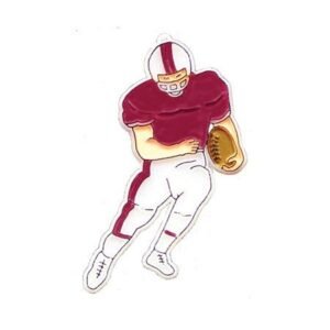 Trinket - Football Player Running 3 " - (12pc) - Burgundy / White
