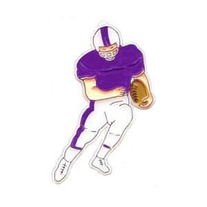 Trinket - Football Player Running 3 " - (12pc) - Purple / White