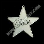 Trinket - Class - Senior Script Star - (12pc) - White / Silver