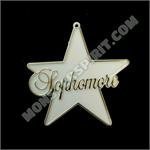Trinket - Class - Sophomore Script Star - (12pc) - White / Gold