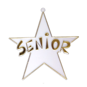 Trinket - Class - Senior Star - (12pc) - White / Gold