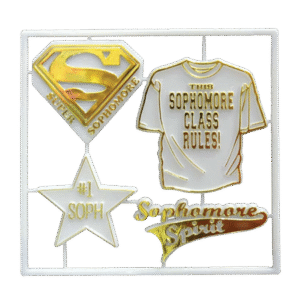 Trinket - Class - Sophomore Charm Set - (12 sets) - White / Gold