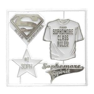 Trinket - Class - Sophomore Charm Set - (12 sets) - White / Silver