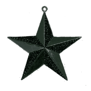 Trinket - 3D Glitter Star - 12pc - Glitter Black