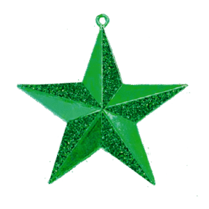 Trinket - 3D Glitter Star - 12pc - Glitter Emerald Green