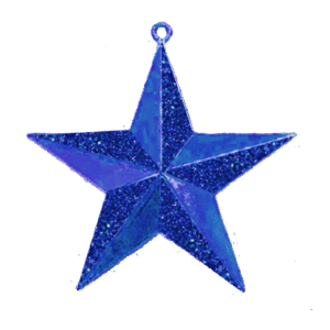 Trinket - 3D Glitter Star - 12pc - Glitter Royal Blue