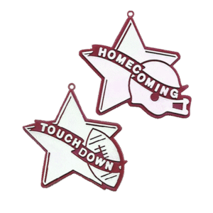 Trinket - Star Duo Charms TD & HC (2 Designs) - (24pc) - Burgundy / White