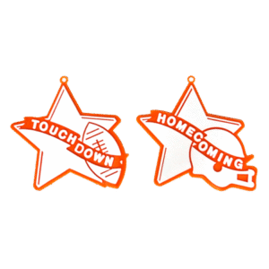 Trinket - Star Duo Charms TD & HC (2 Designs) - (24pc) - Orange / White