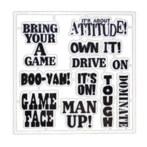 Trinket - Team Words Charm Set - (12 sets) - Black / White