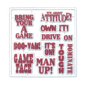 Trinket - Team Words Charm Set - (12 sets) - Burgundy / White