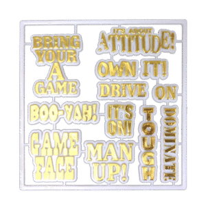 Trinket - Team Words Charm Set - (12 sets) - White / Gold