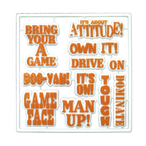 Trinket - Team Words Charm Set - (12 sets) - Orange / White