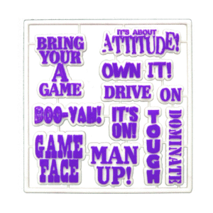 Trinket - Team Words Charm Set - (12 sets) - Purple / White