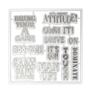 Trinket - Team Words Charm Set - (12 sets) - White / Silver