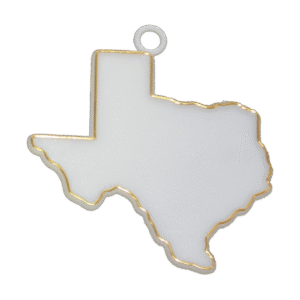 Trinket - Texas Charm 2" - (12 pc) - White / Gold