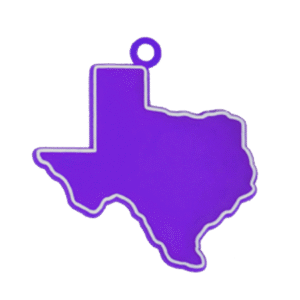 Trinket - Texas Charm 2" - (12 pc) - Purple / White