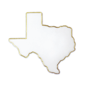 Trinket - Texas Charm with Pin 3" - (12pc) - White / Gold