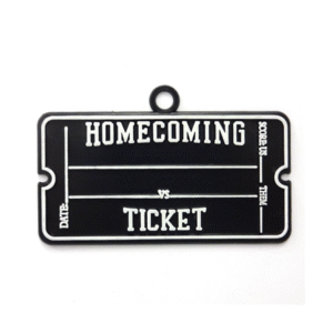 Trinket - Homecoming Ticket Charm 2.5in - (24pc) - Black / White