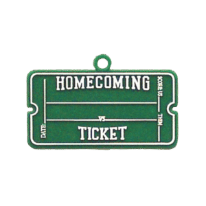 Trinket - Homecoming Ticket Charm 2.5in - (24pc) - Emerald / White