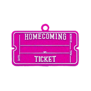 Trinket - Homecoming Ticket Charm 2.5in - (24pc) - Hot Pink / White