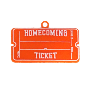 Trinket - Homecoming Ticket Charm 2.5in - (24pc) - Orange / White