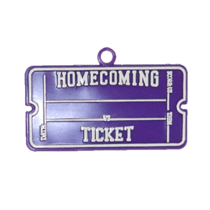 Trinket - Homecoming Ticket Charm 2.5in - (24pc) - Purple / White