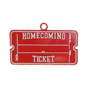 Trinket - Homecoming Ticket Charm 2.5in - (24pc) - Red / White