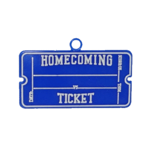 Trinket - Homecoming Ticket Charm 2.5in - (24pc) - Royal / White
