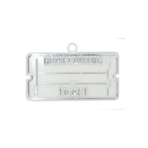 Trinket - Homecoming Ticket Charm 2.5in - (24pc) - White / Silver