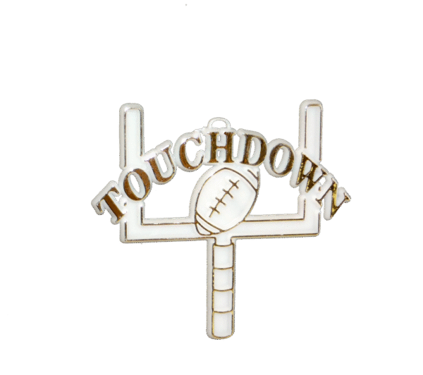 Trinket - Football Goalpost w/ Touchdown - (12pc) - White / Gold