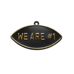 Trinket - We're #1 Oval Charm - 24pc - Black / Gold
