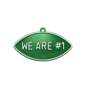 Trinket - We're #1 Oval Charm - 24pc - Emerald / White