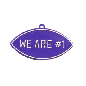 Trinket - We're #1 Oval Charm - 24pc - Purple / White