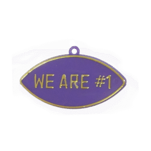 Trinket - We're #1 Oval Charm - 24pc - Purple / Gold