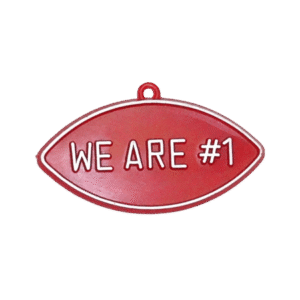 Trinket - We're #1 Oval Charm - 24pc - Red / White