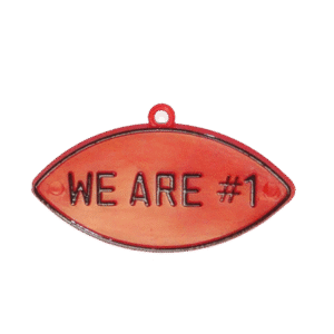 Trinket - We're #1 Oval Charm - 24pc - Red / Black