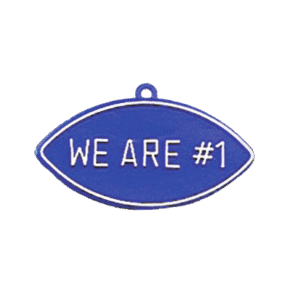 Trinket - We're #1 Oval Charm - 24pc - Royal / White