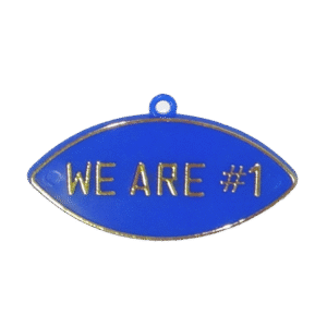 Trinket - We're #1 Oval Charm - 24pc - Royal / Gold