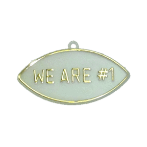 Trinket - We're #1 Oval Charm - 24pc - White / Gold