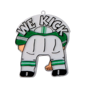 Trinket - Football Player w/ We Kick 2.5 in - (24pc) - Emerald / White