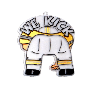 Trinket - Football Player w/ We Kick 2.5 in - (24pc) - White / Gold