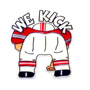 Trinket - Football Player w/ We Kick 2.5 in - (24pc) - Red / White