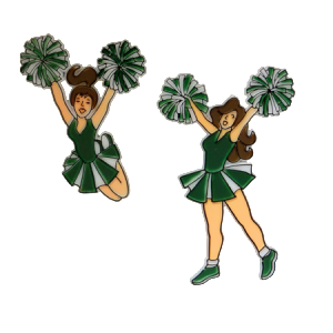 Trinket - Cheerleader Duo 3 " (2 designs) - (24pc) - Hunter / White
