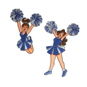 Trinket - Cheerleader Duo 3 " (2 designs) - (24pc) - Navy / White