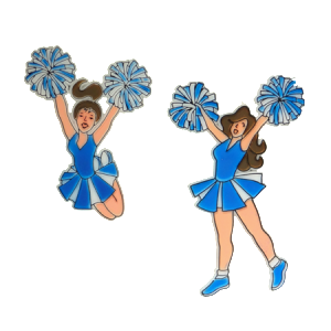Trinket - Cheerleader Duo 3 " (2 designs) - (24pc) - Royal / White