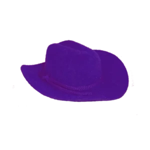 3 inch Flocked Cowboy Hat (12pc) - Purple