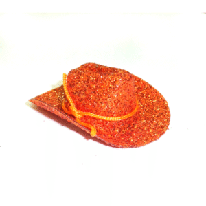 2 inch Glittered Cowboy Hat (6pc) - Metallic Orange