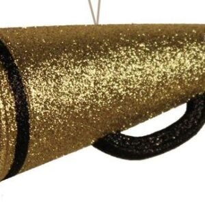 Foam - 6" GLITTER MEGAPHONE ORNAMENT-3D  - 1 pc