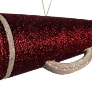 Foam - 6" GLITTER MEGAPHONE ORNAMENT-3D  - 1 pc