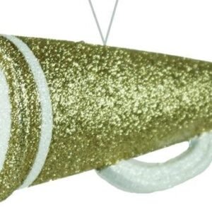 Foam - 6" GLITTER MEGAPHONE ORNAMENT-3D  - 1 pc